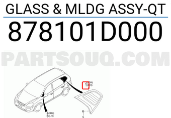 Kính Chết Hông Sau Trái Kia Carens / rondo Mã phụ tùng 878101D000