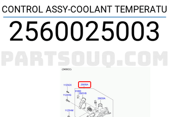 Cụm Thân Van Hằng Nhiệt Kia Carens / rondo Mã phụ tùng 2560025003