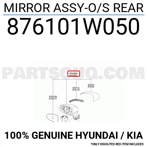 Gương Chiếu Hậu Trái Có Đèn Led Kia Rio Mã phụ tùng 876101W050