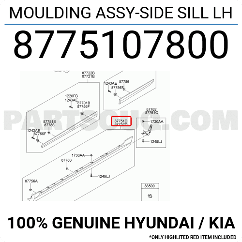 Ốp Ba Bu Lê Trái Kia Morning / Picanto Mã phụ tùng 8775107800