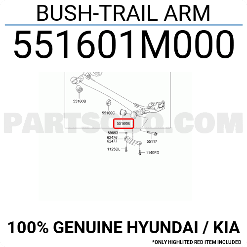 Cao Su Cầu Sau Kia koup Mã phụ tùng 551601M000