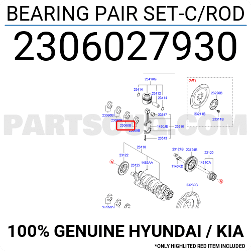 Bạc Tay Biên Kia Carens / rondo Mã phụ tùng 2306027930