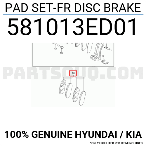 Má Phanh Trước Kia Sorento OEM 581013ED01