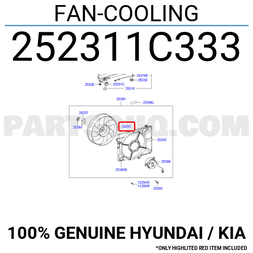 Cánh Quạt Gió Động Cơ Kia Morning / Picanto Mã phụ tùng 252311C333