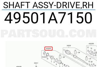Cây Láp Phải Kia Forte / Cerato Mã phụ tùng 49501A7150