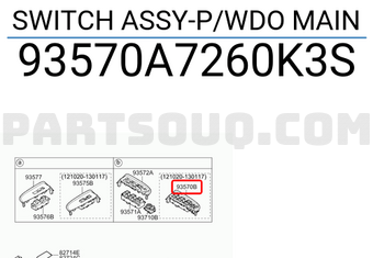 Cụm Công Tắc Lên Xuống Kính Tổng Kia K3 Mã phụ tùng 93570a7260k3s