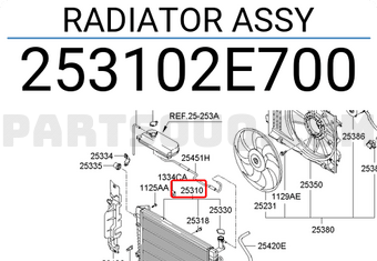 Két Nước At Kia Sportage Mã phụ tùng 253102e700