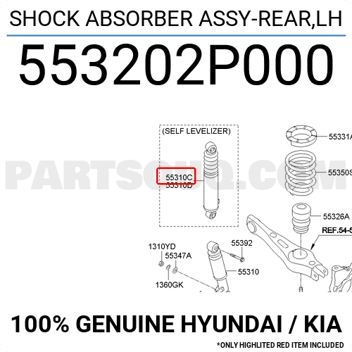 Giảm Xóc Sau Kia Sorento Mã phụ tùng 553202P000