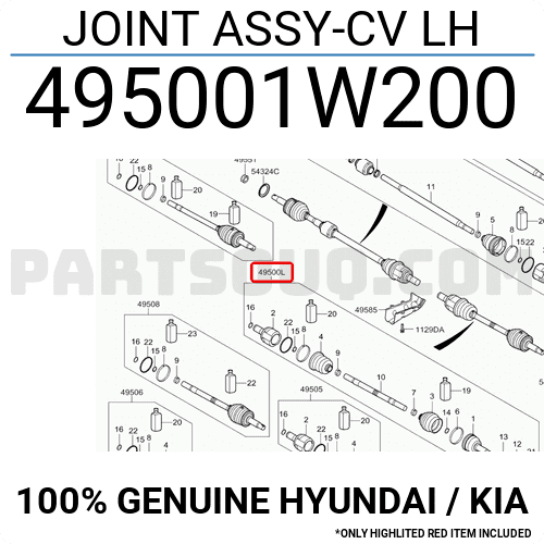 Cây Láp Trái Kia Rio Mã phụ tùng 495001W200