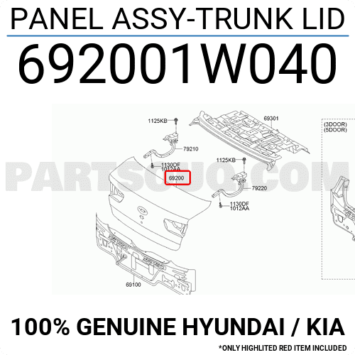 Cốp Hậu Kia Rio OEM 692001W040