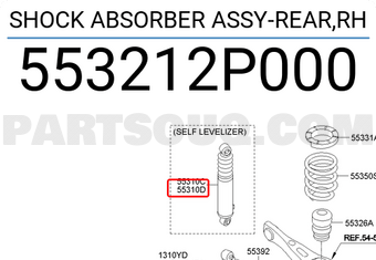 Giảm Xóc Sau Phiên Bản 1 Cầu Kia Sorento OEM 553212P000