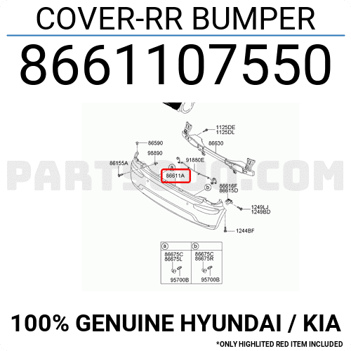 Cản Sau Kia Morning / Picanto Mã phụ tùng 8661107550