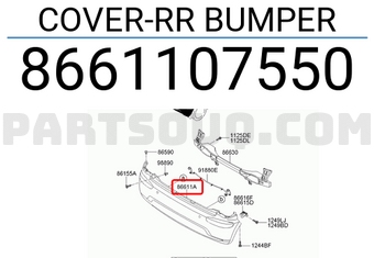 Cản Sau Kia Morning / Picanto Mã phụ tùng 8661107550