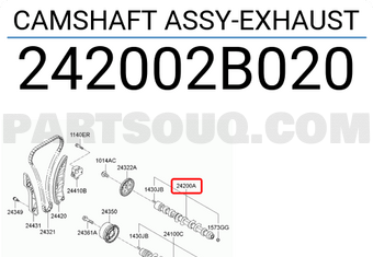 Trục Cam Xả Kia Forte / Cerato Mã phụ tùng 242002B030