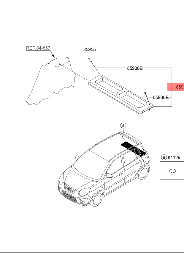 Giá Để Đồ Cốp Hậu Kia Morning / Picanto Mã phụ tùng 8593007301EQ