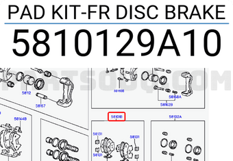 Má Phanh Trước Kia Forte / Cerato Mã phụ tùng 5810129A10