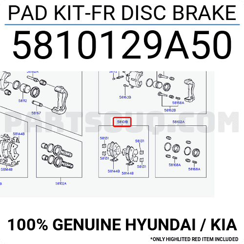 Má Phanh Trước Kia Forte / Cerato Mã phụ tùng 5810129A10