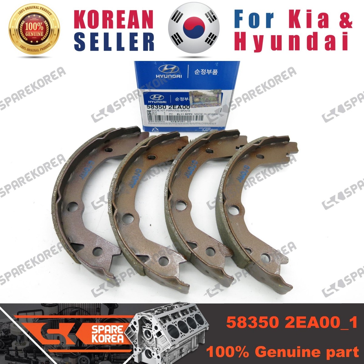 Guốc Phanh Sau / Má Phanh Sau Kia Forte / Cerato Mã phụ tùng 583502FA00