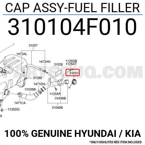 Nắp Bình Dầu Kia Bongo Mã phụ tùng 310104FA10
