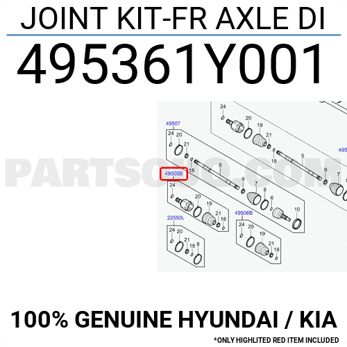 Láp Trong 25 X 20 X 35 Kia Morning / Picanto Mã phụ tùng 495361Y001