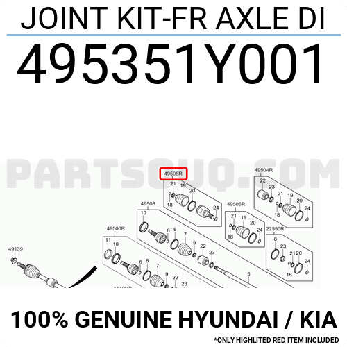 Láp Ngoài 24 X20 X52.2 Kia Morning / Picanto Mã phụ tùng 495351Y001