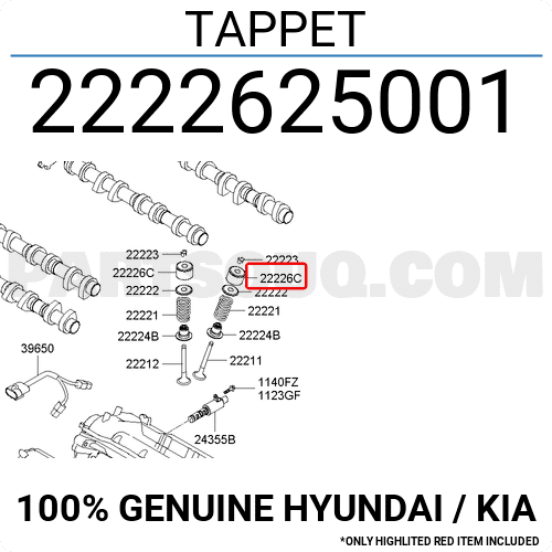 Con Đội Thủy Lực Kia Carens / rondo Mã phụ tùng 2222625001