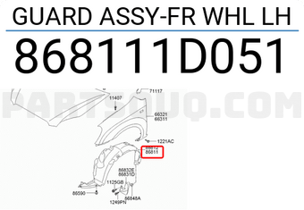 Lòng Dè Chắn Bùn Trước Trái Kia Carens / rondo Mã phụ tùng 868111D051