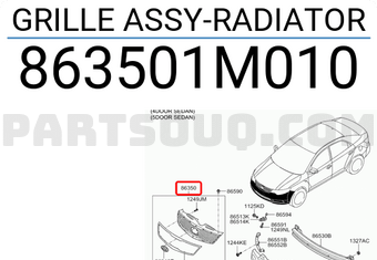 Ca Lăng Kia Forte / Cerato Mã phụ tùng 863501m010