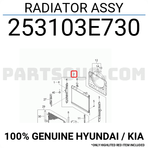 Két Nước At Kia Sorento Mã phụ tùng 253103e730