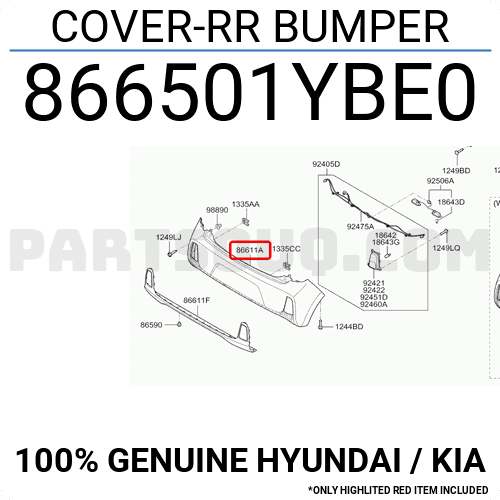 Cản Sau Kia Morning / Picanto Mã phụ tùng 866501YBE0