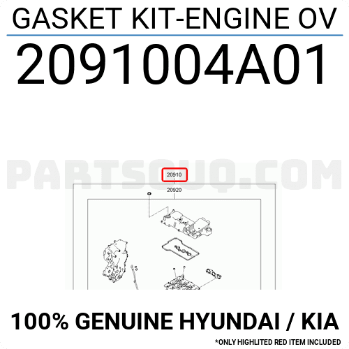 Doăng Đại Tu 1.0 Kia Morning / Picanto Mã phụ tùng 2091004A01A