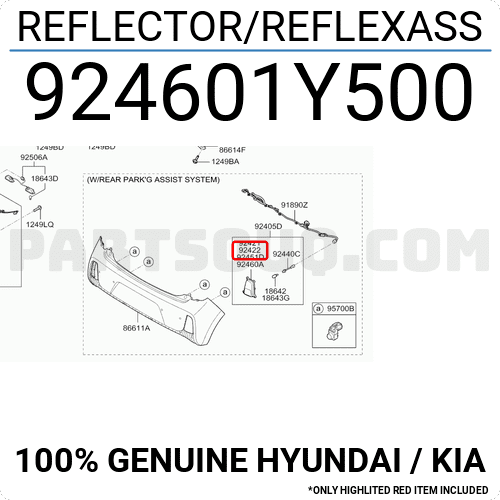 Đèn Cản Sau Phải Kia Morning / Picanto Mã phụ tùng 924601Y500