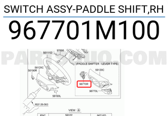 Công Tắc Đi Số Trên Vô Lăng Phải Kia Forte / Cerato Mã phụ tùng 967701M100