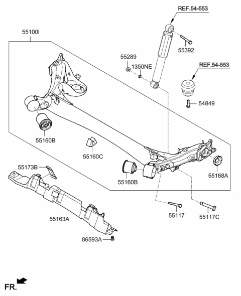 Cầu Sau Kia K3 Mã phụ tùng 55100A7100