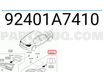 Đèn Hậu Miếng Ngoài Trái Có Led - 5 Cửa Kia K3 Mã phụ tùng 92401a7410