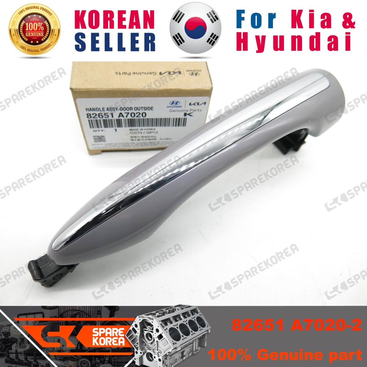 Tay Mở Cửa Ngoài Trái Có Mạ Kia Morning / Picanto Mã phụ tùng 8265107020