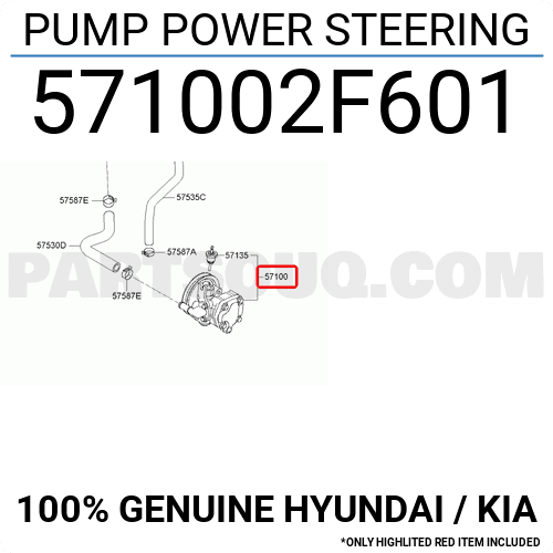 Bơm Trợ Lực Dầu Có Cảm Biến Điện Kia Forte / Cerato Mã phụ tùng 571002F601