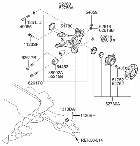 Bi May Ơ Sau (Abs) Kia Carens / rondo OEM 527302G400-INJIN