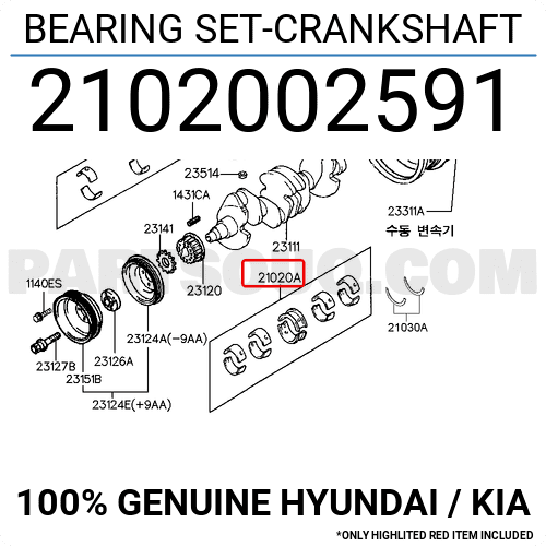 Bạc Biên Balie Cos 1 Kia Morning / Picanto Mã phụ tùng 2102002591