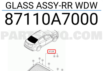 Kính Chắn Gió Sau Kia K3 Mã phụ tùng 87110A7010