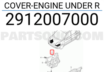 Chắn Bùn Gầm Máy Phải Kia Morning / Picanto Mã phụ tùng 2912007000