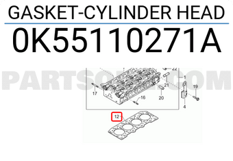 Gioăng Mặt Máy J3 - 2.9 Máy Dầu Kia Carnival Mã phụ tùng 0K56A10271B