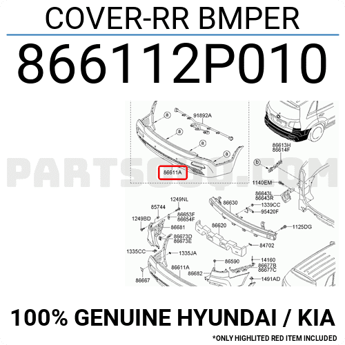 Cản Sau Kia Sorento Mã phụ tùng 866112P010