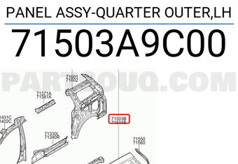 Hông Sau Trái Kia Carnival Mã phụ tùng 71503a9c00