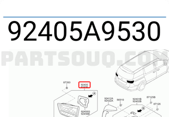 Đèn Hậu Miếng Trong Trái Kia Carnival Mã phụ tùng 92405A9530