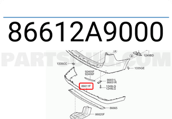 Ôp Cản Sau Kia Carnival Mã phụ tùng 86612A9000