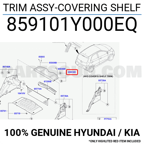 Giá Để Đồ Cốp Hậu Kia Morning / Picanto Mã phụ tùng 859101Y000EQ