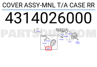 Vỏ Đuôi Hộp Số Mt Kia Rio Mã phụ tùng 4314026200