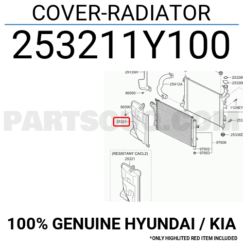 Tấm Bảo Vệ Két Nước Kia Morning / Picanto Mã phụ tùng 253211Y000