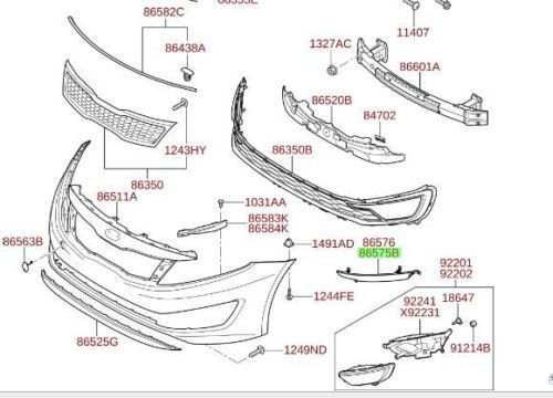 Bát Bắt Nẹp Dưới Cản Sau Kia Carnival Mã phụ tùng 86635A9000